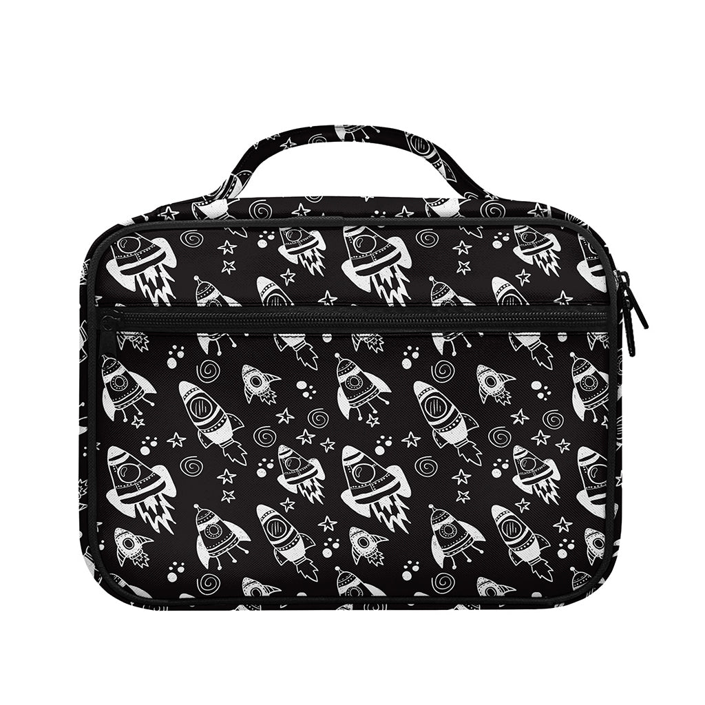 Black And White Rocket Pattern Print Briefcase Bible Bag
