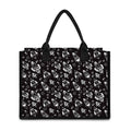 Black And White Rocket Pattern Print Canvas Tote Bag