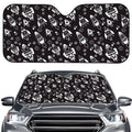 Black And White Rocket Pattern Print Car Windshield Sun Shade