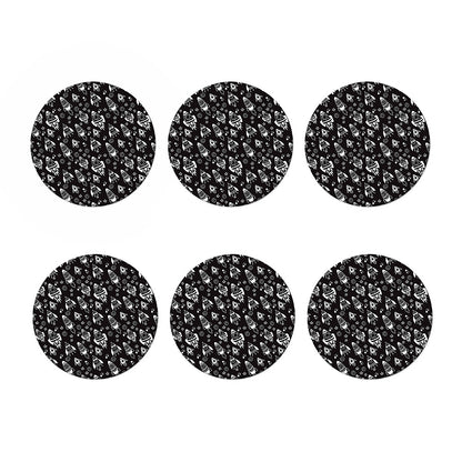 Black And White Rocket Pattern Print Coaster Set