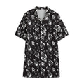 Black And White Rocket Pattern Print Cotton Hawaiian Shirt
