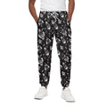 Black And White Rocket Pattern Print Cotton Sweatpants