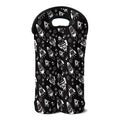 Black And White Rocket Pattern Print Double Neoprene Wine Tote
