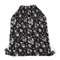 Black And White Rocket Pattern Print Drawstring Bag