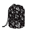 Black And White Rocket Pattern Print Drawstring Makeup Bag