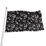 Black And White Rocket Pattern Print Flag