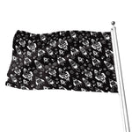Black And White Rocket Pattern Print Flag