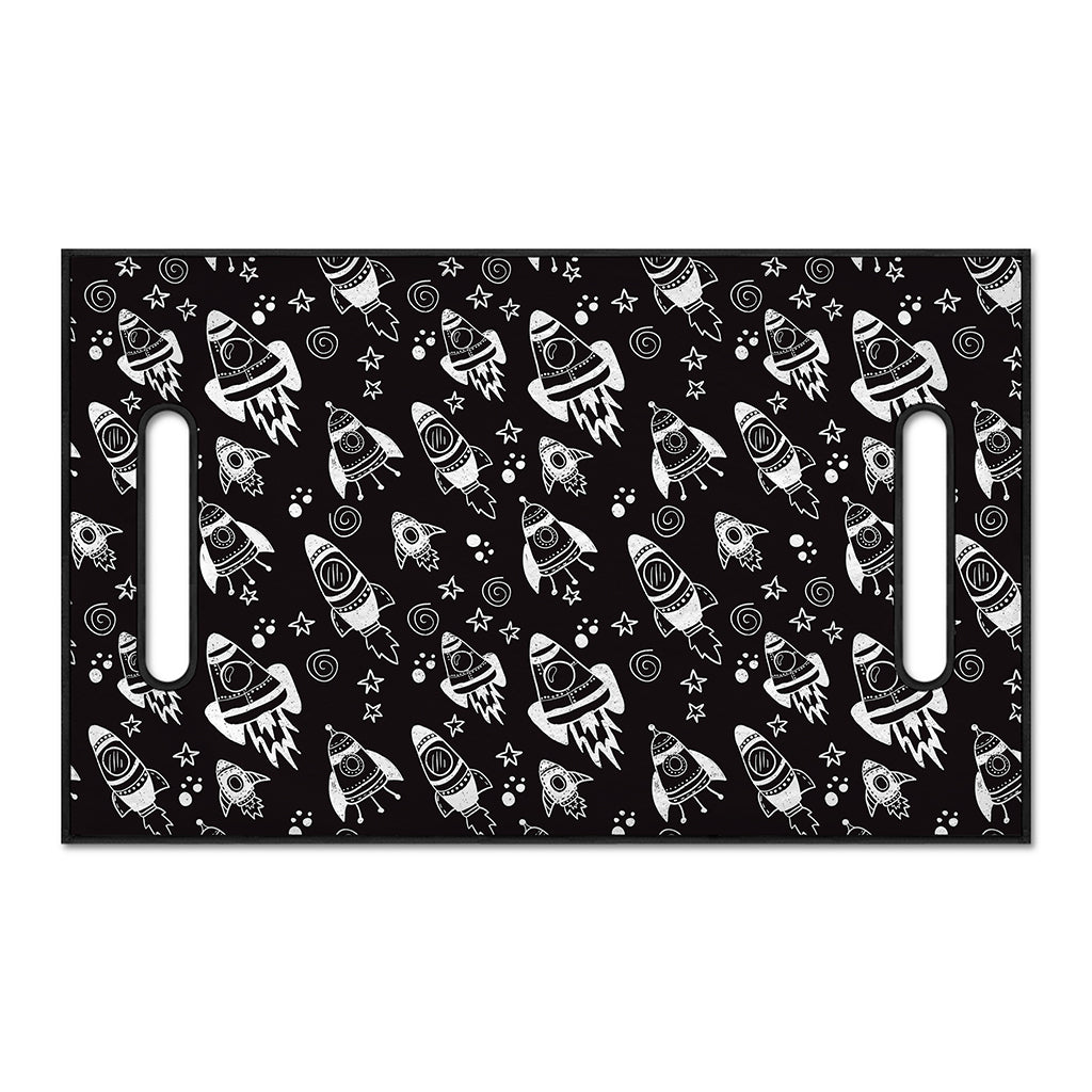 Black And White Rocket Pattern Print Golf Cart Seat Cover