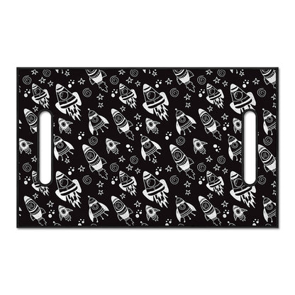Black And White Rocket Pattern Print Golf Cart Seat Cover