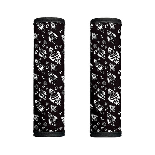 Black And White Rocket Pattern Print Handle Covers
