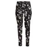 Black And White Rocket Pattern Print High-Waisted Pocket Leggings