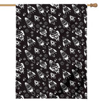 Black And White Rocket Pattern Print House Flag