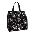 Black And White Rocket Pattern Print Insulated Lunch Tote