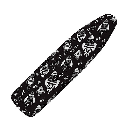 Black And White Rocket Pattern Print Ironing Board Cover