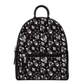 Black And White Rocket Pattern Print Leather Backpack