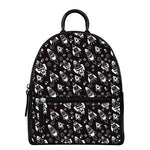 Black And White Rocket Pattern Print Leather Backpack