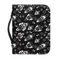 Black And White Rocket Pattern Print Leather Bible Cover