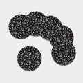 Black And White Rocket Pattern Print Leather Coaster Set