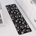 Black And White Rocket Pattern Print Long Kitchen Mat
