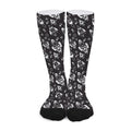 Black And White Rocket Pattern Print Long Socks