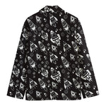 Black And White Rocket Pattern Print Men's Blazer