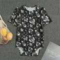Black And White Rocket Pattern Print Men's Bodysuit