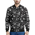Black And White Rocket Pattern Print Men's Bomber Jacket