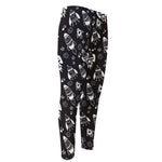 Black And White Rocket Pattern Print Men's Compression Pants