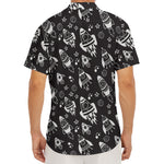 Black And White Rocket Pattern Print Men's Deep V-Neck Shirt