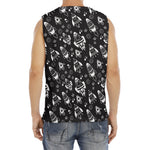 Black And White Rocket Pattern Print Men's Fitness Tank Top
