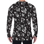 Black And White Rocket Pattern Print Men's Long Sleeve T-Shirt