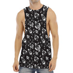 Black And White Rocket Pattern Print Men's Muscle Tank Top