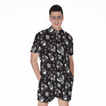 Black And White Rocket Pattern Print Men's Rompers