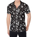 Black And White Rocket Pattern Print Men's Shirt