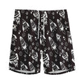 Black And White Rocket Pattern Print Men's Athletic Shorts