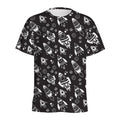 Black And White Rocket Pattern Print Men's Athletic T-Shirt