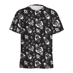 Black And White Rocket Pattern Print Men's Sports T-Shirt
