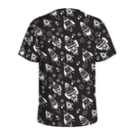 Black And White Rocket Pattern Print Men's Sports T-Shirt