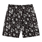 Black And White Rocket Pattern Print Men's Swim Trunks