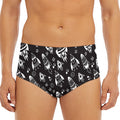 Black And White Rocket Pattern Print Men's Triangle Swim Briefs
