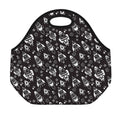 Black And White Rocket Pattern Print Neoprene Lunch Bag