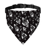 Black And White Rocket Pattern Print Over The Collar Dog Bandana