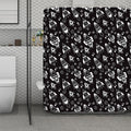 Black And White Rocket Pattern Print Polyester Shower Curtain