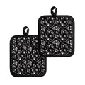 Black And White Rocket Pattern Print Pot Holders