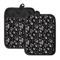Black And White Rocket Pattern Print Pot Holders With Pocket