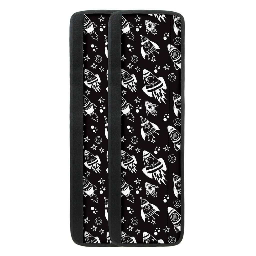 Black And White Rocket Pattern Print Refrigerator Handle Covers
