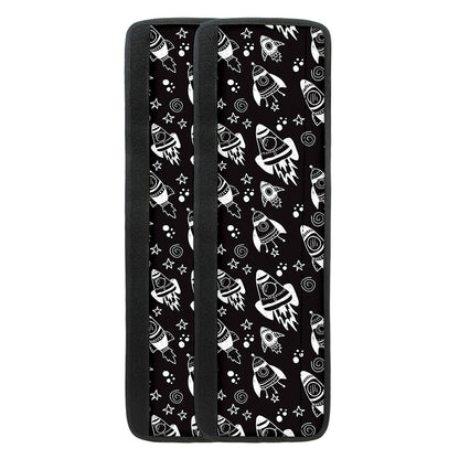 Black And White Rocket Pattern Print Refrigerator Handle Covers