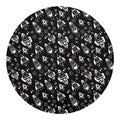 Black And White Rocket Pattern Print Round Blanket