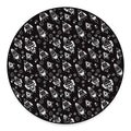 Black And White Rocket Pattern Print Round Floor Mat