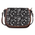 Black And White Rocket Pattern Print Saddle Bag